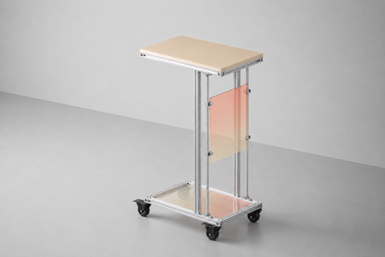 ALUMOLAB Alumo C-Shape Side Table beside a sofa